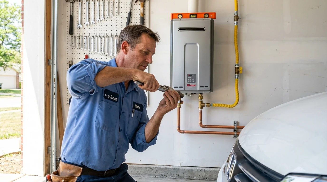 Tankless water heater installation by a Johns Plumbing LLC plumber in Navarre
